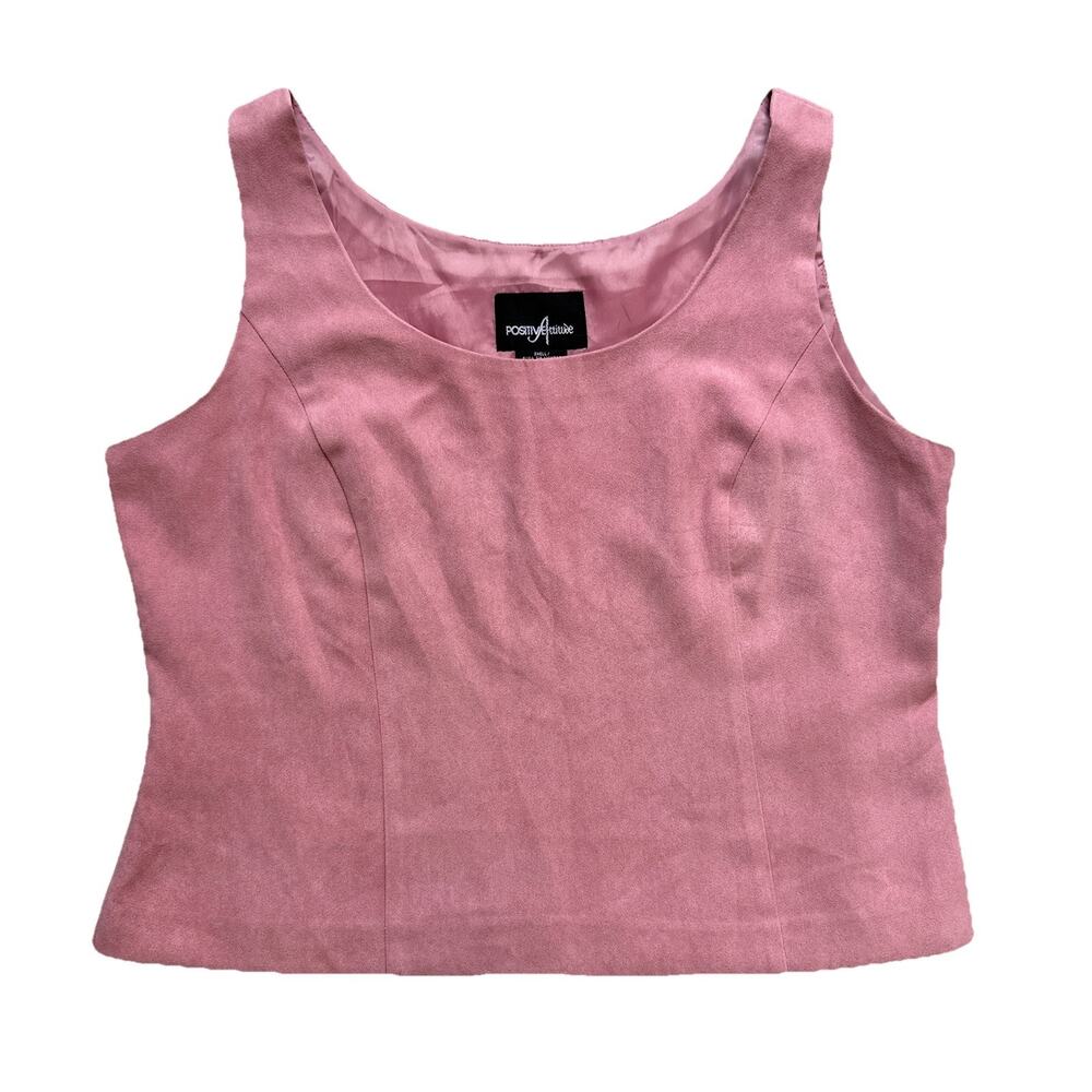 Positive Attitude Top Size 10 Petite Sleeveless Mauve Pink Vintage